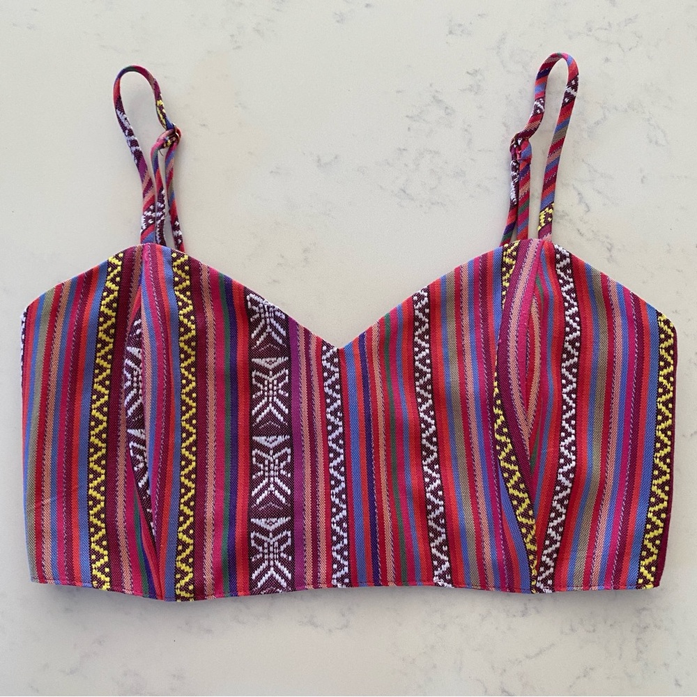Show Me Your MuMu Multicolor Striped Crop Top